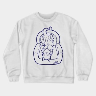 Cute Couch Potato Cat Illustration Crewneck Sweatshirt